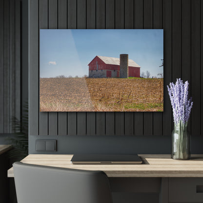 U R There Photography Lee Hill Road Block Red Rustic Farmhouse Acrylic Wall Print