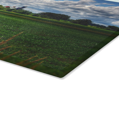 U R There Photography Farm from a Distance Rustic Farmhouse Tempered-Glass Cutting Board