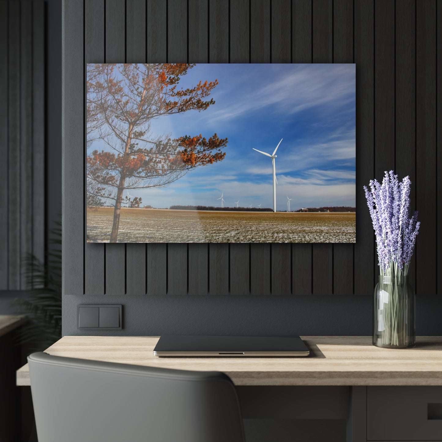 U R There Photography Winter Windmills Rustic Farmhouse Acrylic Wall Print