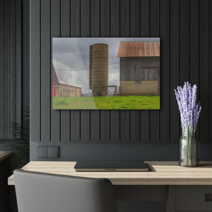 U R There Photography Clothier Road Grey and Silo Rustic Farmhouse Acrylic Wall Print