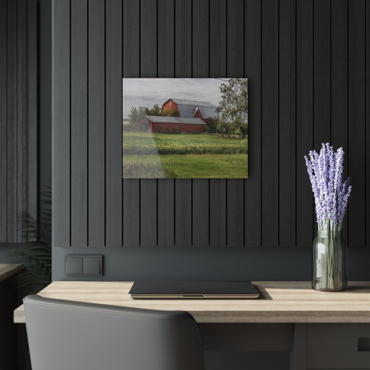 U R There Photography West Dodge Road Reds Rustic Farmhouse Acrylic Wall Print