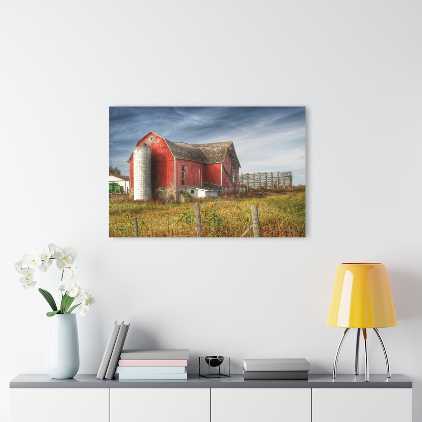 U R There Photography Hurds Corner Red I Rustic Farmhouse Acrylic Wall Print