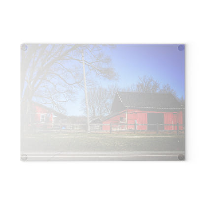 U R There Photography Imlay Reds Rustic Farmhouse Tempered-Glass Cutting Board