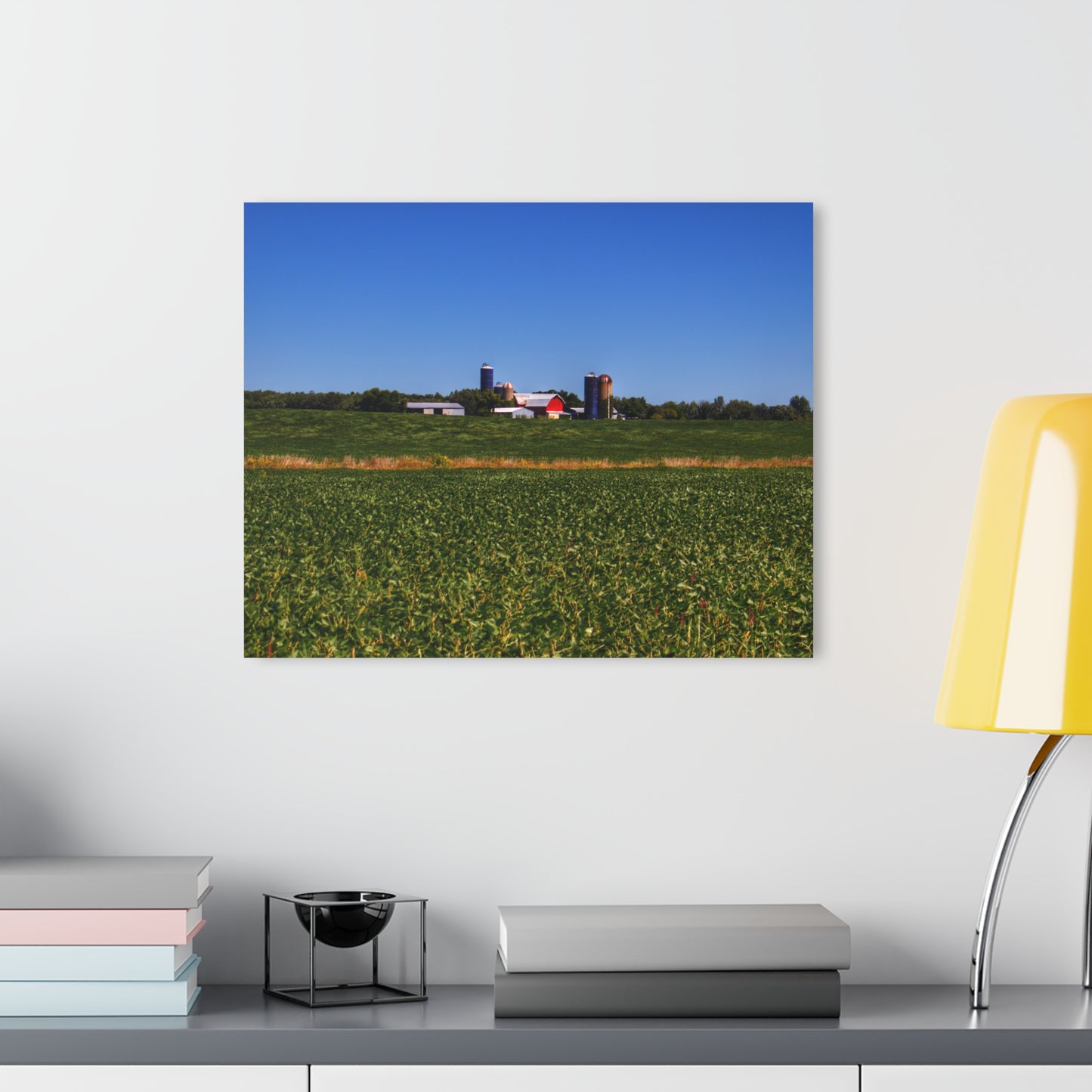 U R There Photography Otter Lake Road Farm Across the Field Rustic Farmhouse Acrylic Wall Print