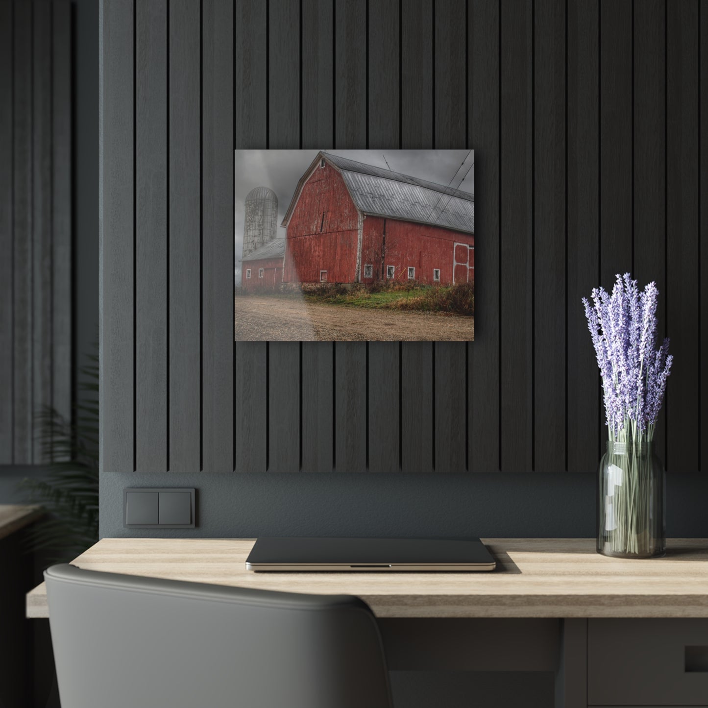 U R There Photography Stanley Road Reds Rustic Farmhouse Acrylic Wall Print