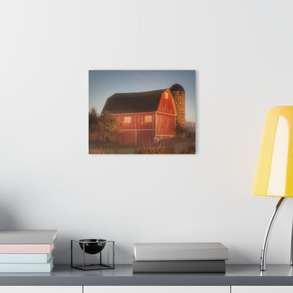 U R There Photography Klam Road Red Meets Foggy Sunrise II Rustic Farmhouse Acrylic Wall Print 20"x16"