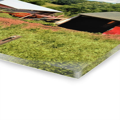 U R There Photography McKeen Lake Road Reds II Rustic Farmhouse Acrylic Wall Print