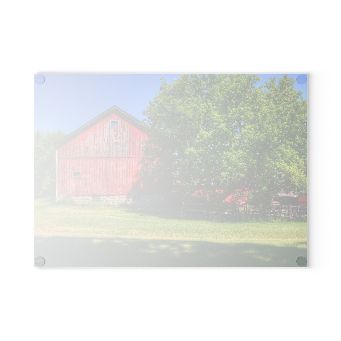 Barn Boutique Rustic Tempered-Glass Cutting Board| Five Lakes Road Red IV