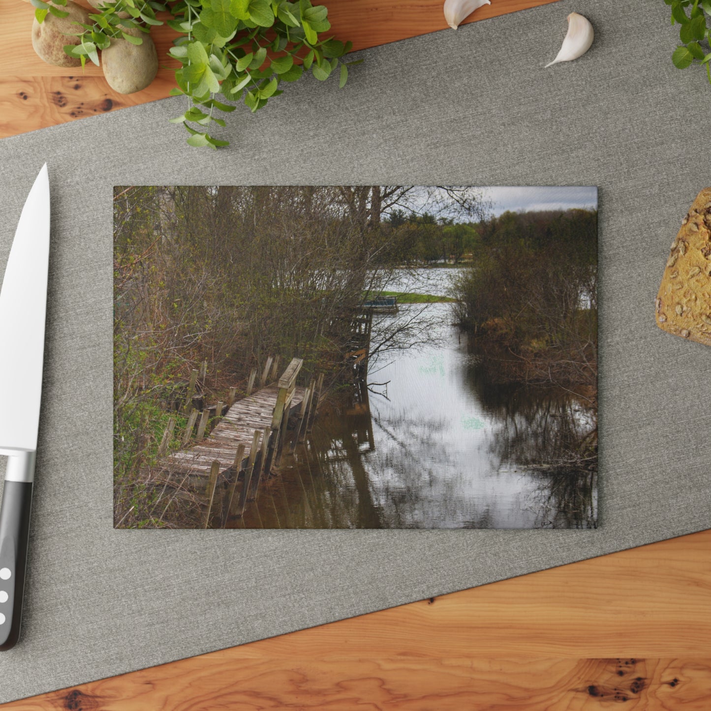 U R There Photography Private Pathways Rustic Farmhouse Tempered-Glass Cutting Board