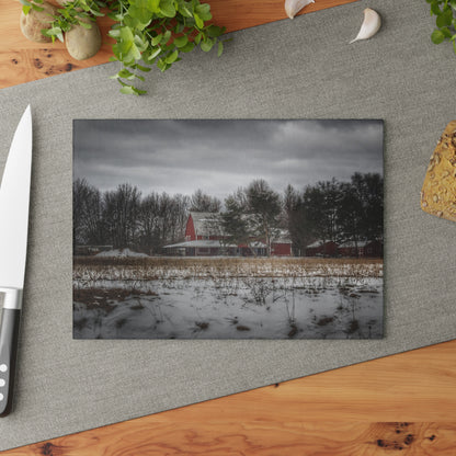U R There Photography Across the Field in Thornville Rustic Farmhouse Tempered-Glass Cutting Board