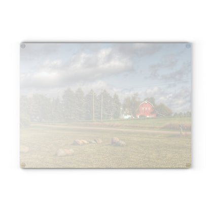 U R There Photography Across the Road Rustic Farmhouse Tempered-Glass Cutting Board