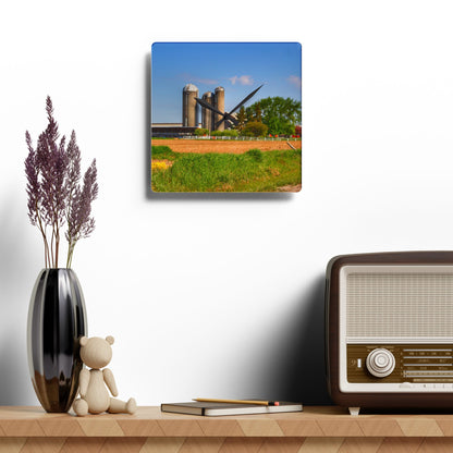 U R There Photography Leslie Road Hidden Rustic Farmhouse Acrylic Analog Wall Clock