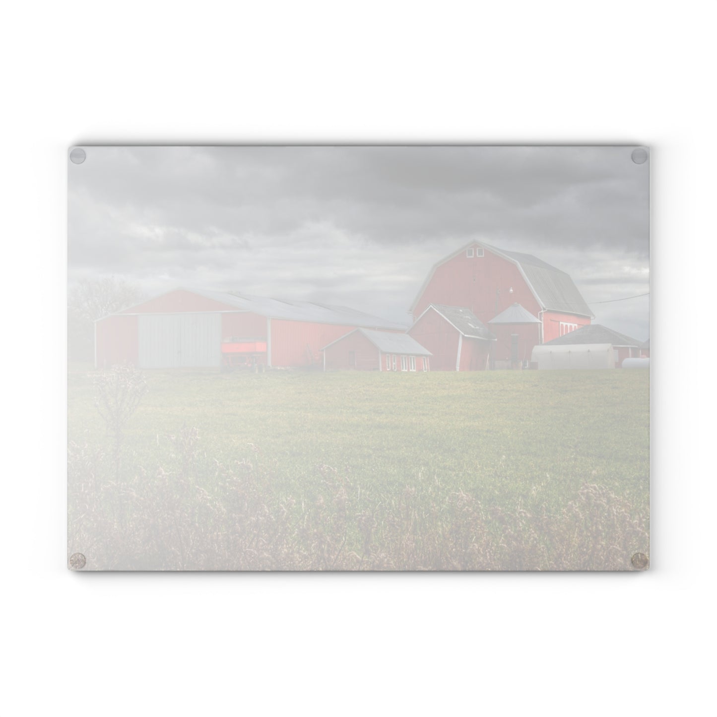 U R There Photography Castle Road Reds Rustic Farmhouse Tempered-Glass Cutting Board