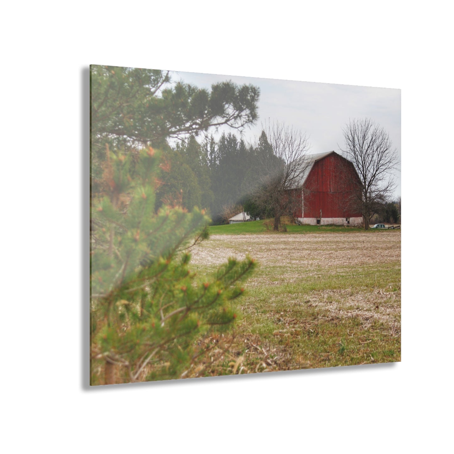 U R There Photography Hidden Millington Road Red Rustic Farmhouse Acrylic Wall Print