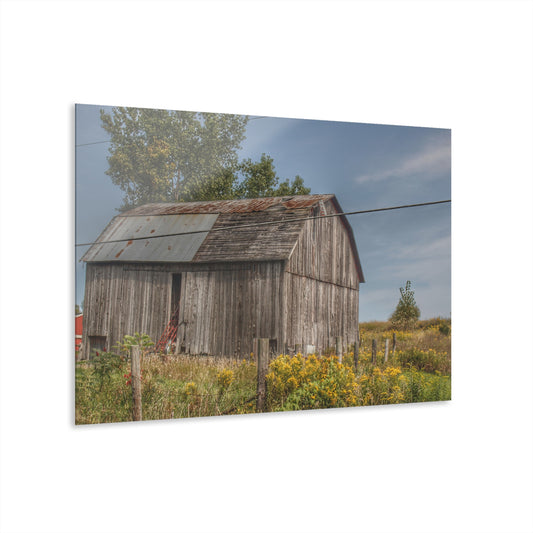 U R There Photography Schott Road Grey I Rustic Farmhouse Acrylic Wall Print