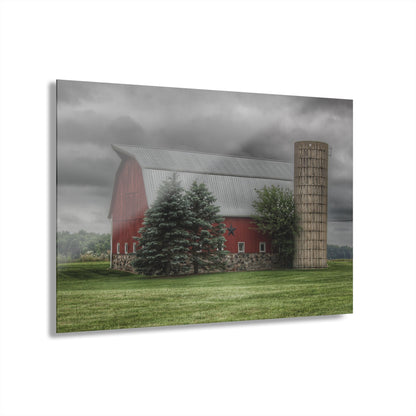 U R There Photography Clifford Road Red and Silo I Rustic Farmhouse Acrylic Wall Print