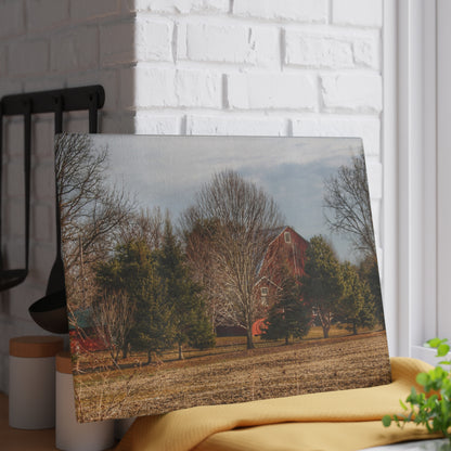 U R There Photography Irish Road Hidden Red Rustic Farmhouse Tempered-Glass Cutting Board