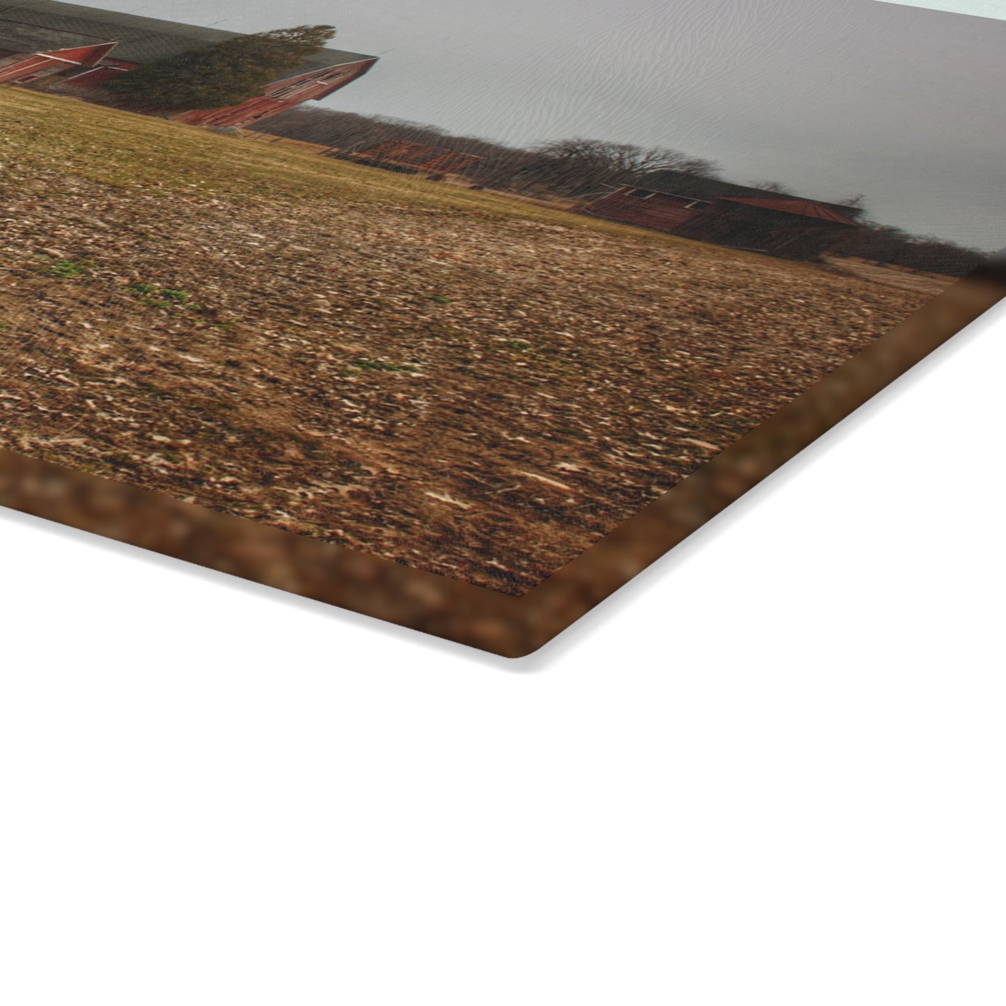 U R There Photography Wilder Road Reds in Spring Rustic Farmhouse Tempered-Glass Cutting Board