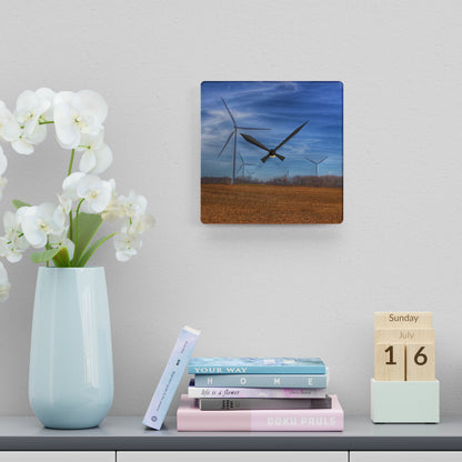U R There Photography Windmill Alley Rustic Farmhouse Acrylic Analog Wall Clock