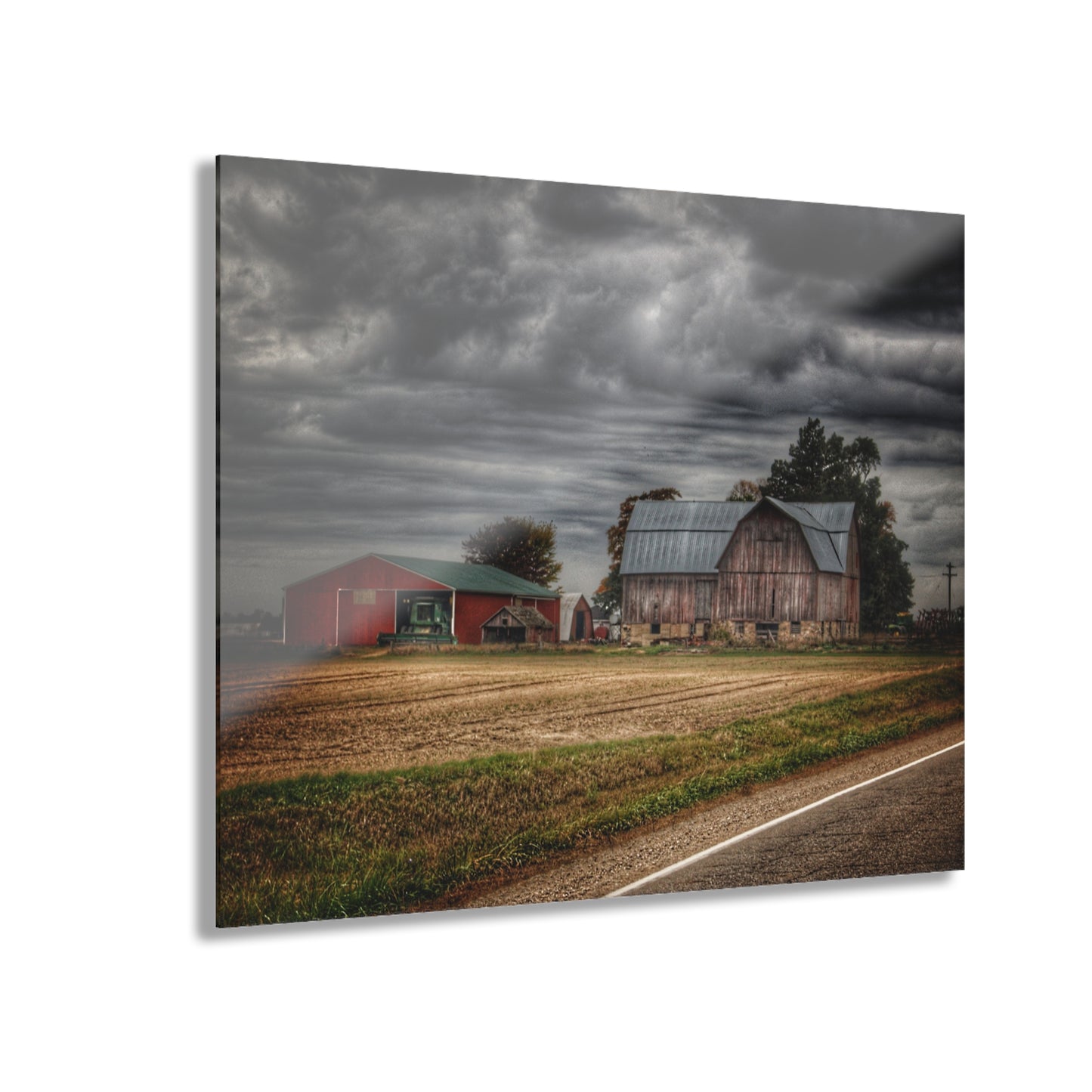 U R There Photography Snover Road Red II Rustic Farmhouse Acrylic Wall Print