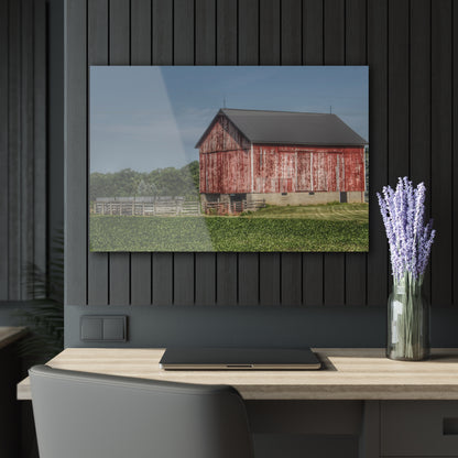 U R There Photography Lake Pleasant Corral Red I Rustic Farmhouse Acrylic Wall Print