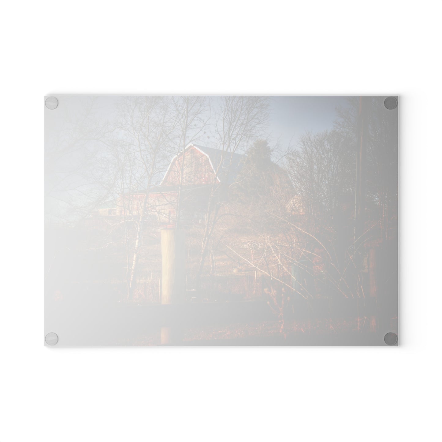 U R There Photography Marathon Road Hillside Red II Rustic Farmhouse Tempered-Glass Cutting Board