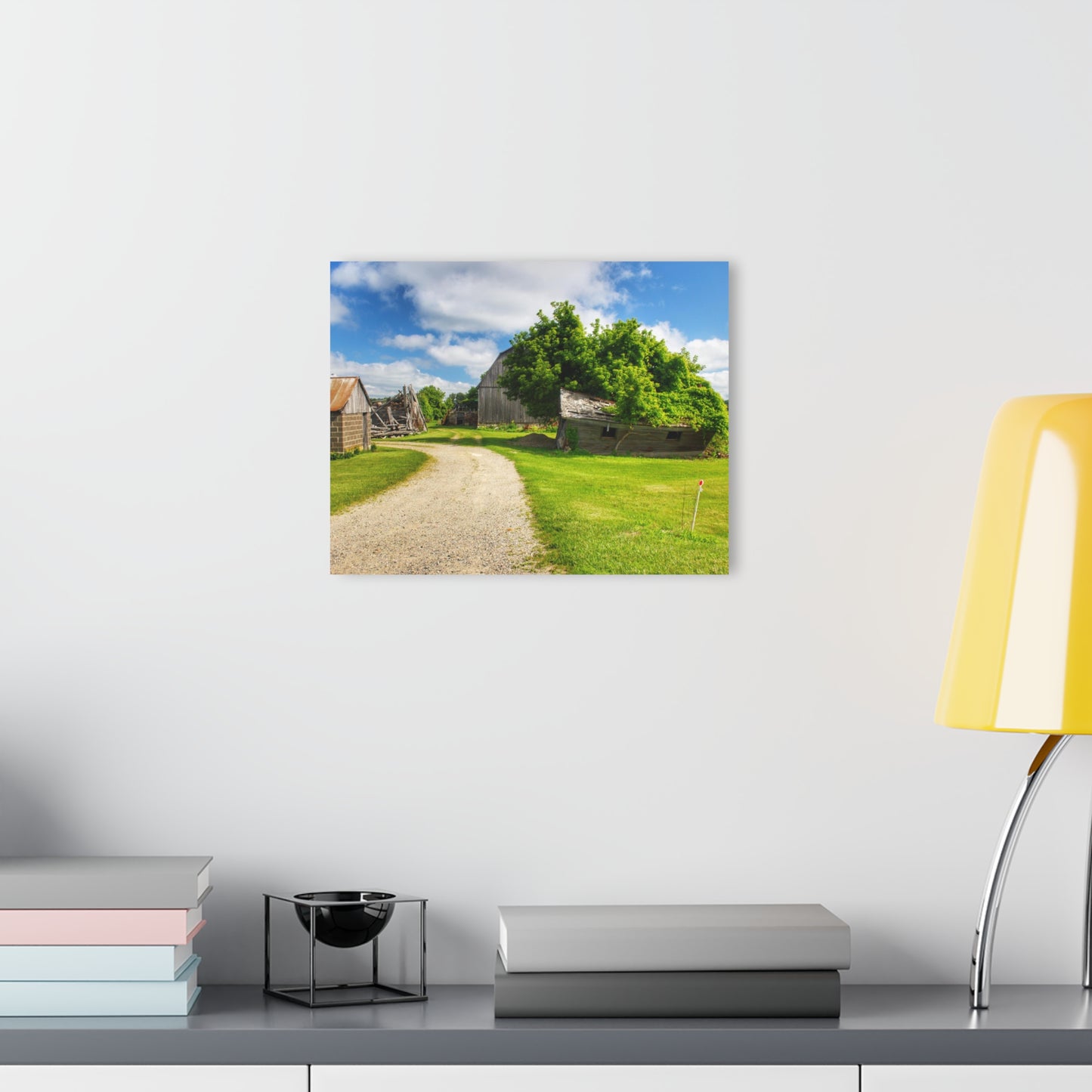 U R There Photography Brown City Road Barn and Buddy II Rustic Farmhouse Acrylic Wall Print