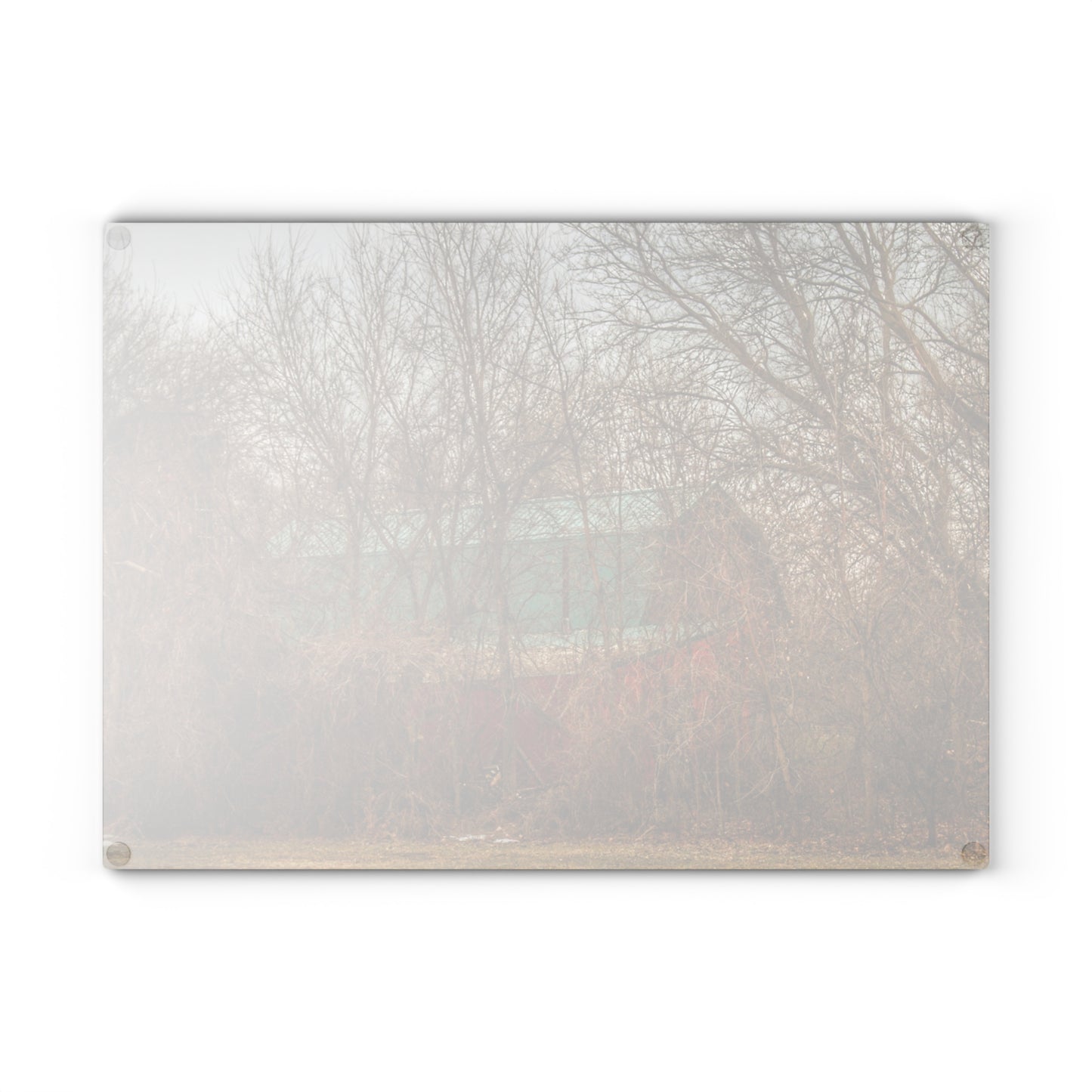 U R There Photography Bray Road Hidden Barnyard Red III Rustic Farmhouse Tempered-Glass Cutting Board