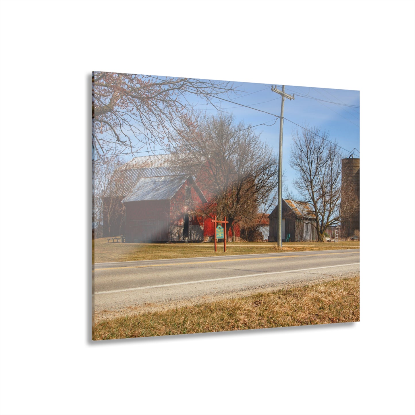 U R There Photography Otter Lake Centennial Reds Rustic Farmhouse Acrylic Wall Print