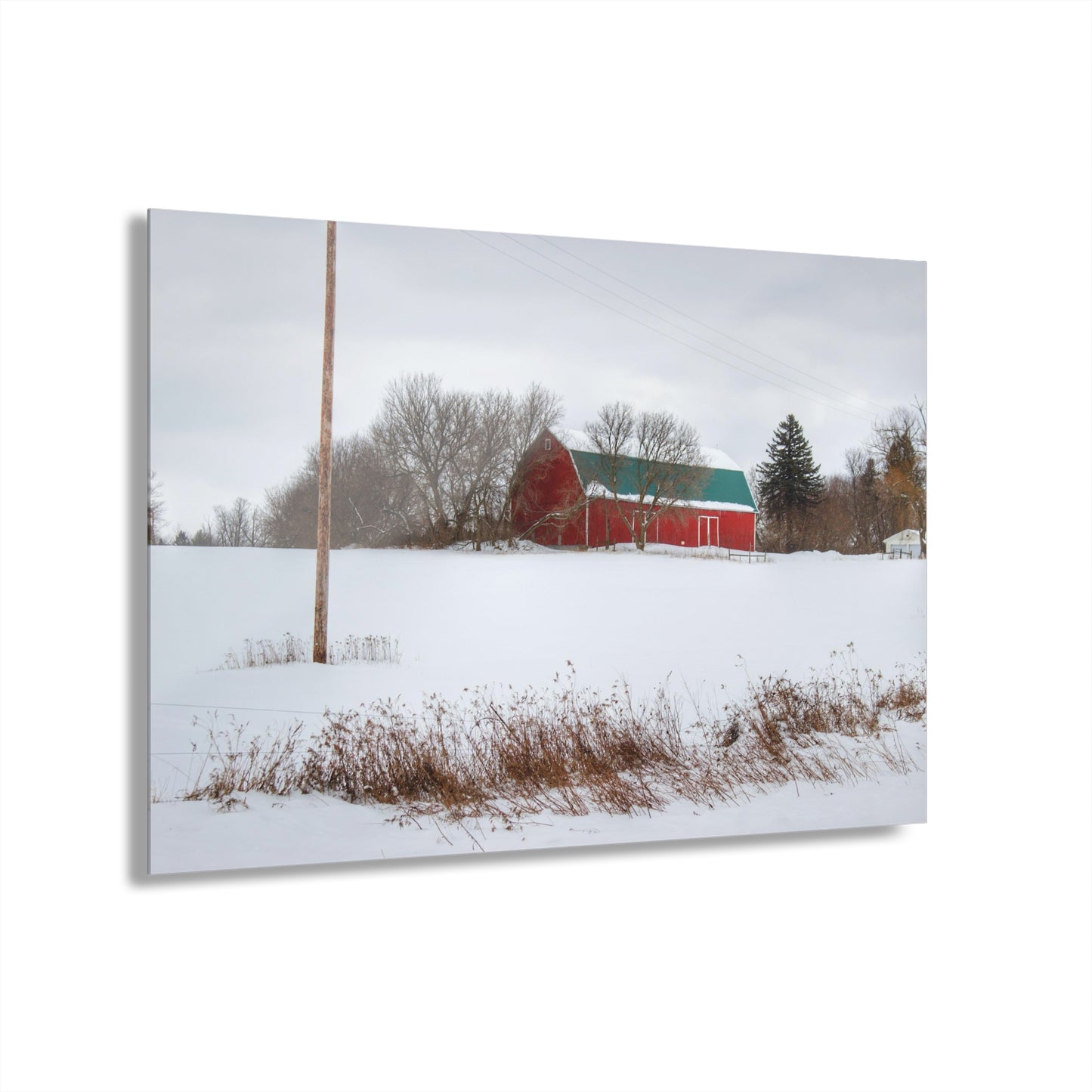U R There Photography Five Lakes Hidden Red Rustic Farmhouse Acrylic Wall Print