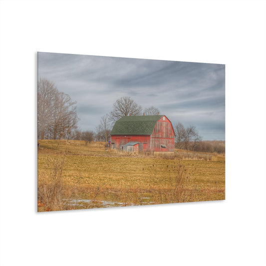 U R There Photography Clark Road Hillside Red I Rustic Farmhouse Acrylic Wall Print