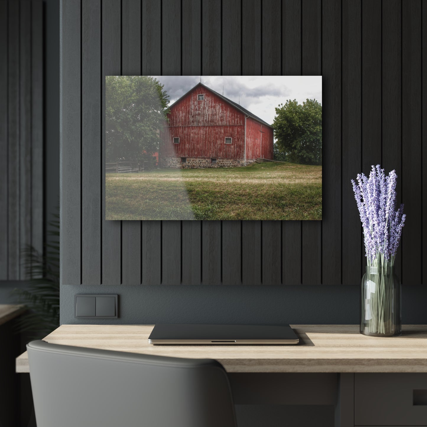U R There Photography Five Lakes Red II Rustic Farmhouse Acrylic Wall Print