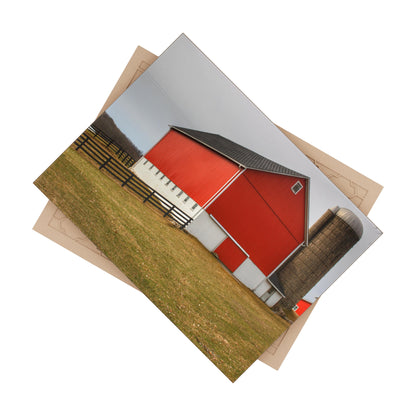 U R There Photography Brocker Road Red I Rustic Farmhouse Decorative Ceramic Tile 6" × 8" Glossy