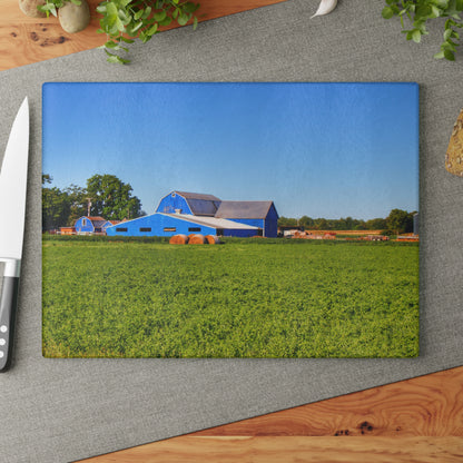 U R There Photography Kidder Road Blues II Rustic Farmhouse Tempered-Glass Cutting Board