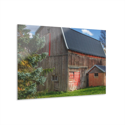 U R There Photography East Leonard Road Red Rustic Farmhouse Acrylic Wall Print