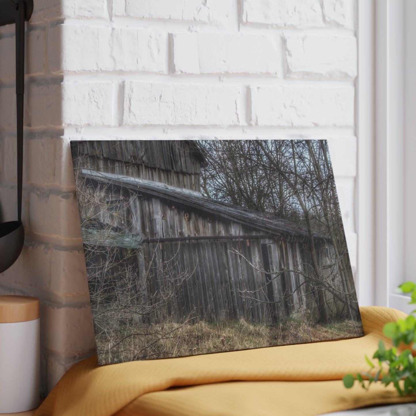 U R There Photography Rural Decay in Early Spring Rustic Farmhouse Tempered-Glass Cutting Board