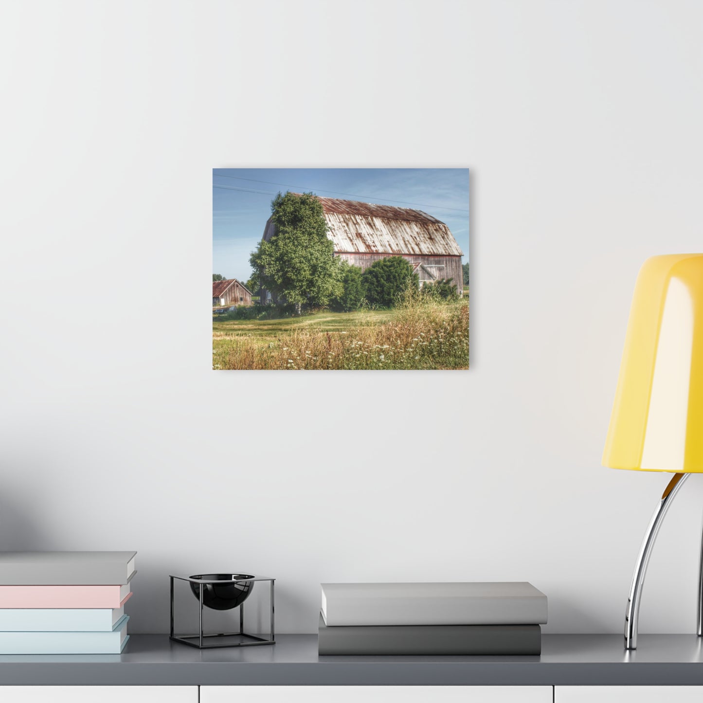 U R There Photography Barkley Road Red in Summer II Rustic Farmhouse Acrylic Wall Print