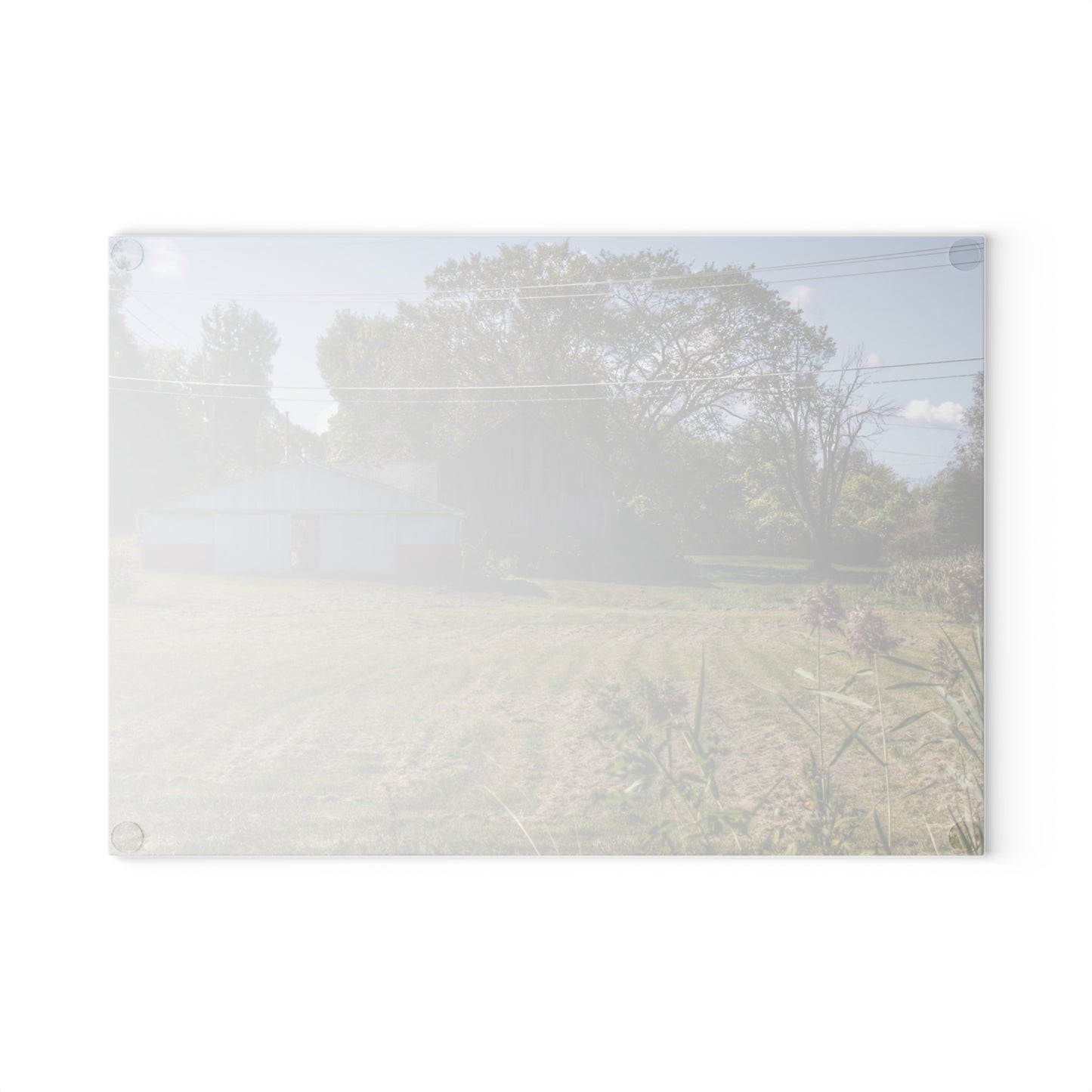U R There Photography Havens Road Grey Rustic Farmhouse Tempered-Glass Cutting Board