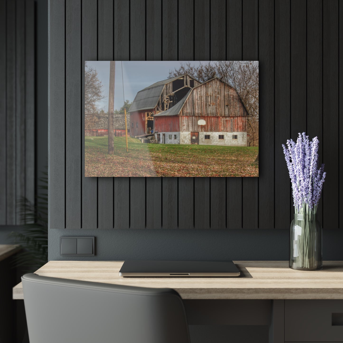 U R There Photography Crawford Road Old Red Rustic Farmhouse Acrylic Wall Print