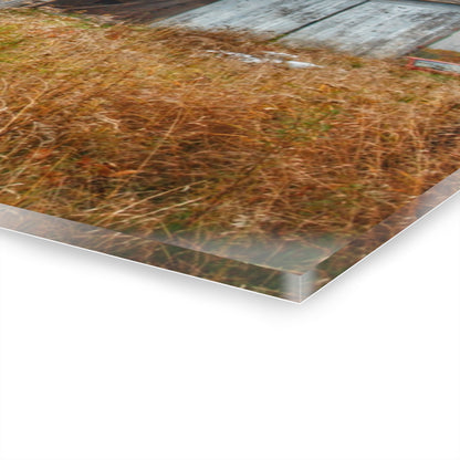 U R There Photography Hill Road Roadside Grey I Rustic Farmhouse Acrylic Wall Print