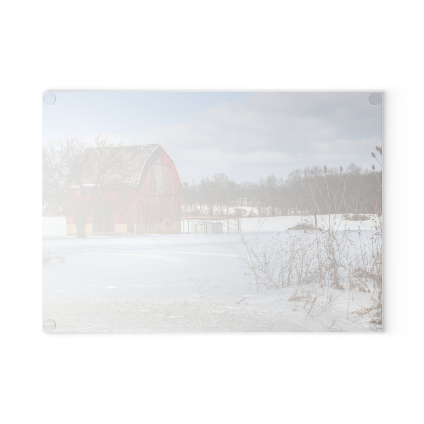 U R There Photography Oregon Road Hillside Red Rustic Farmhouse Tempered-Glass Cutting Board