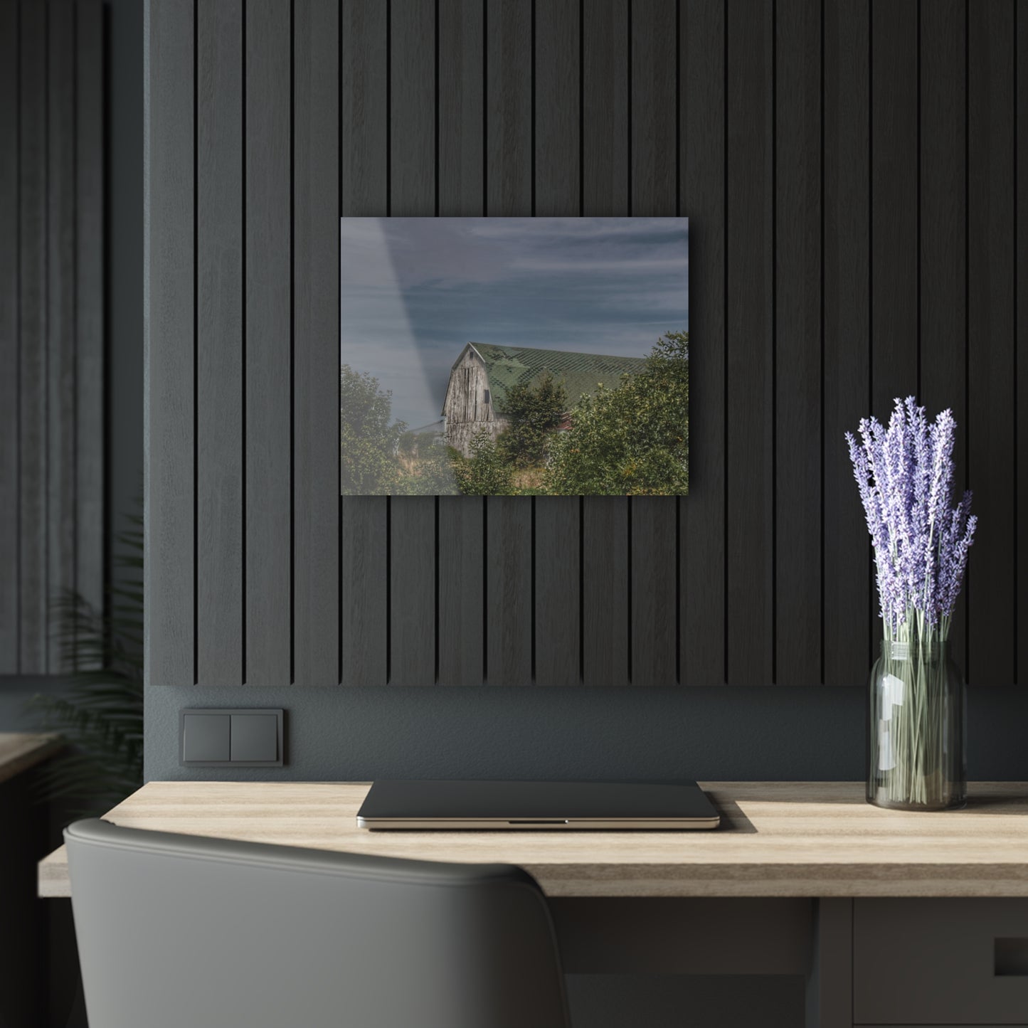 U R There Photography Hill Road Hidden Grey II Rustic Farmhouse Acrylic Wall Print