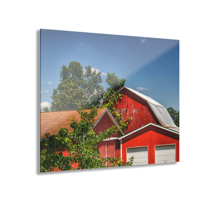 U R There Photography McKeen Lake Road Reds I Rustic Farmhouse Acrylic Wall Print