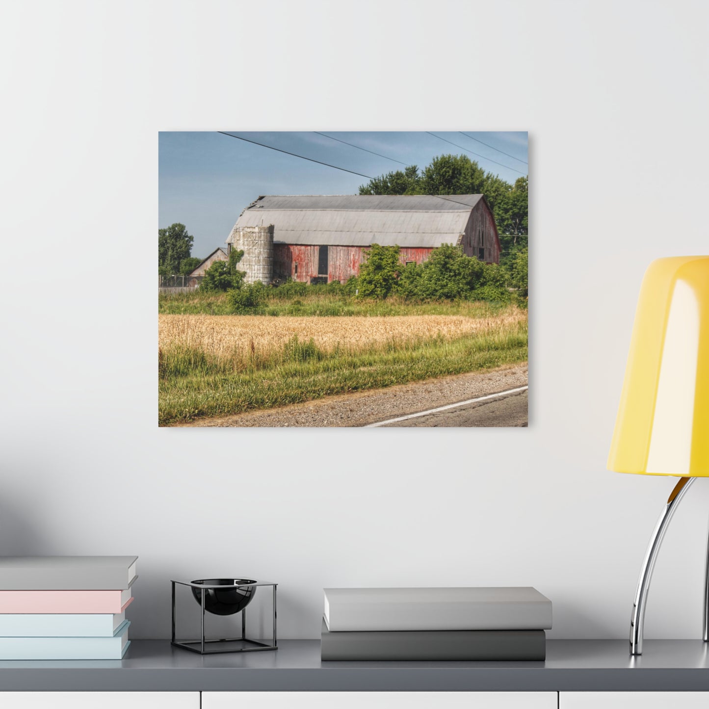 U R There Photography Dodge Road Old Red Rustic Farmhouse Acrylic Wall Print