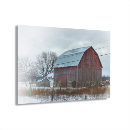 U R There Photography Lake Pleasant Stone Red and Little Grey Rustic Farmhouse Acrylic Wall Print