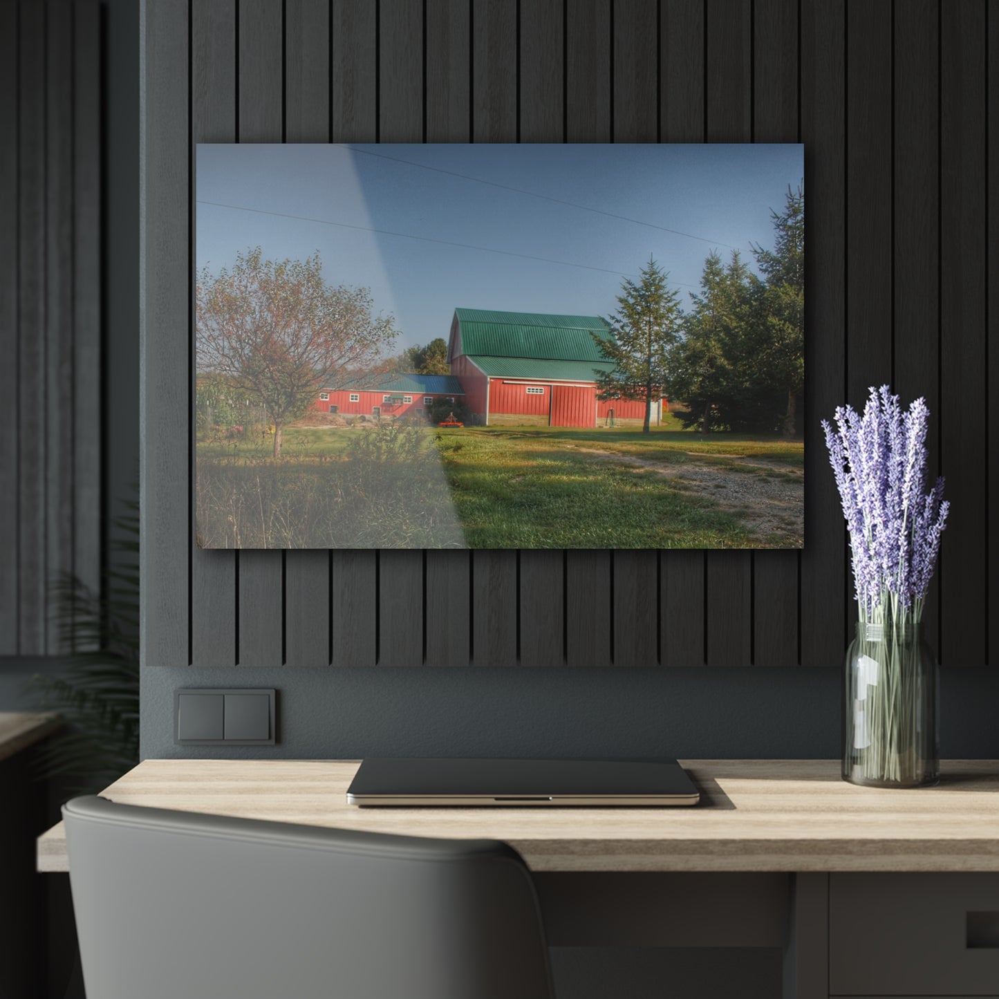 U R There Photography Modern Red II Rustic Farmhouse Acrylic Wall Print