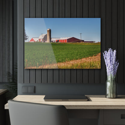 U R There Photography Pattison Road Farm Across the Field I Rustic Farmhouse Acrylic Wall Print
