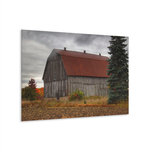U R There Photography Sheridan Line Road Rusted Grey II Rustic Farmhouse Acrylic Wall Print