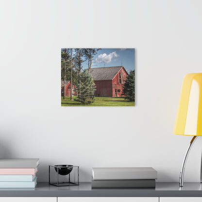 U R There Photography Havens Road Red Among the Pines Rustic Farmhouse Acrylic Wall Print