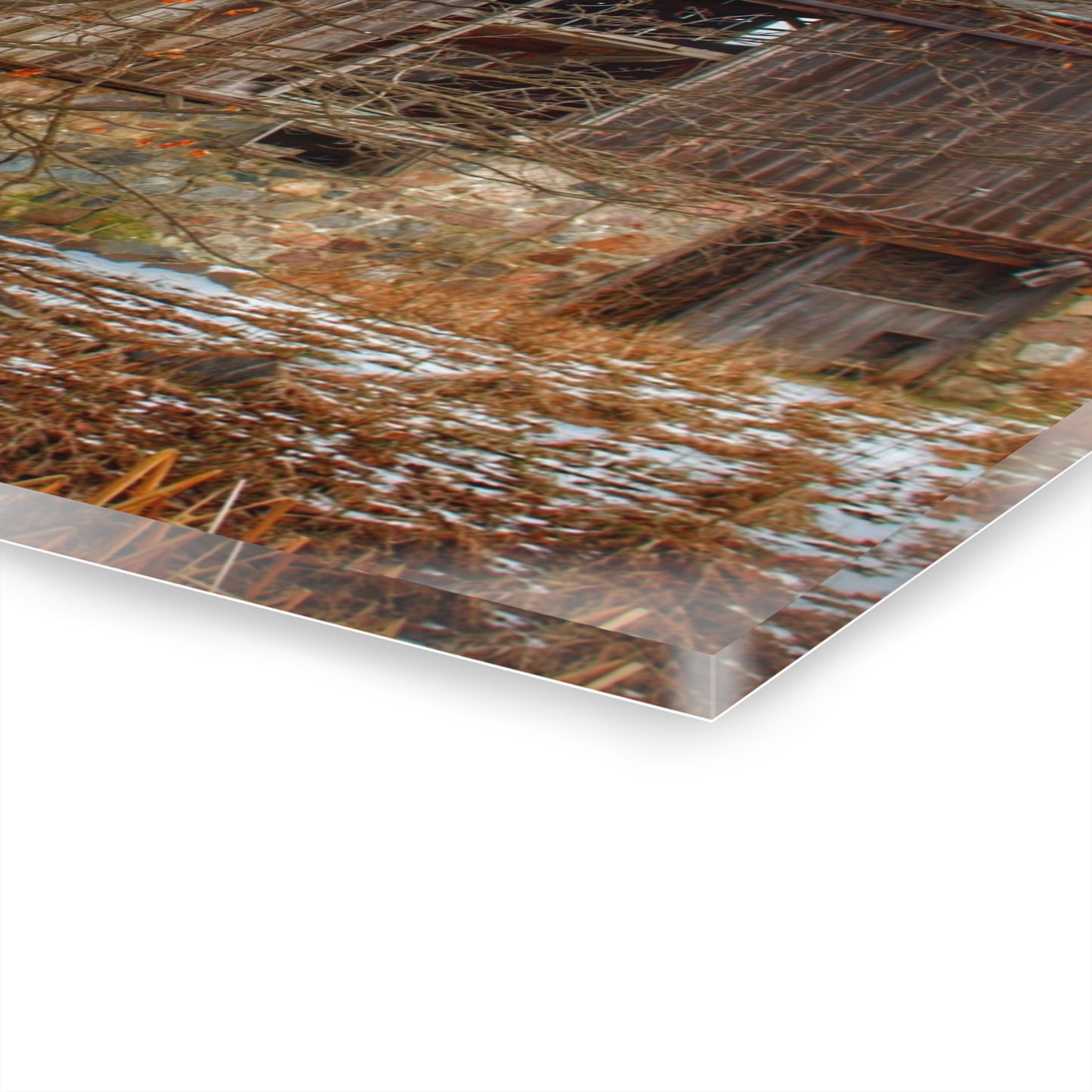 U R There Photography Norway Lake Hidden Grey II Rustic Farmhouse Acrylic Wall Print